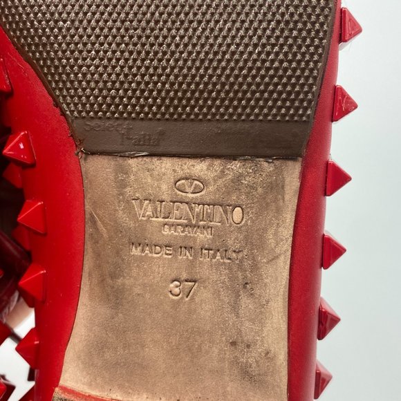 🌷❤️‍🔥FINAL SALE 🔥 NO OFFERS🌷💥Valentino Garavani Rockstud Red Flats 37 - Picture 9 of 9